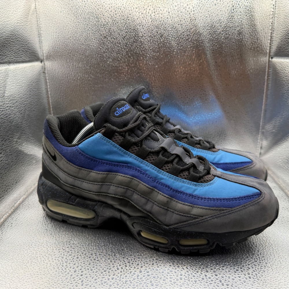Size 10 Nike Air Max 95 Shoes Mens Blue Grey Good 314074-401 Running Sneakers